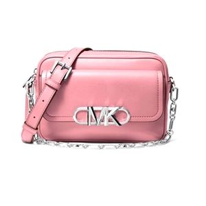 Michael Kors Pink Crossbody Bag with Silver Accents